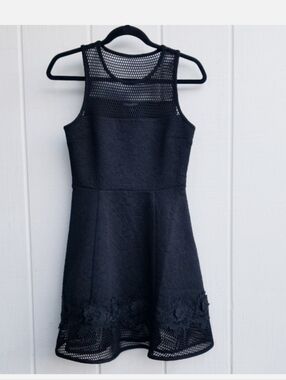 NWT Express Black Lace Fit & Flare Dress Sz 2